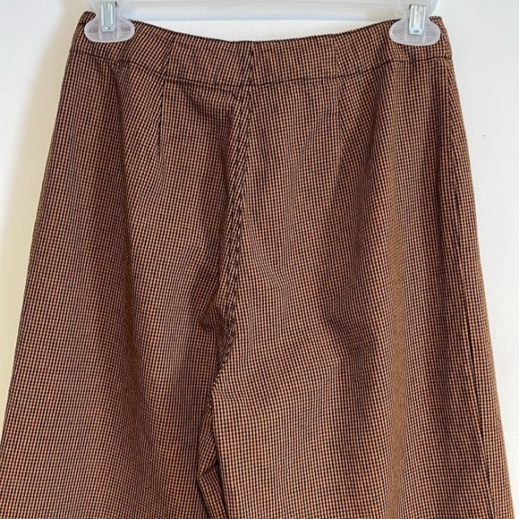 Retro Minimalist Houndstooth Pants 4 Edgy Rust Black Alt Trouser ASOS Zip Mod - Picture 9 of 16